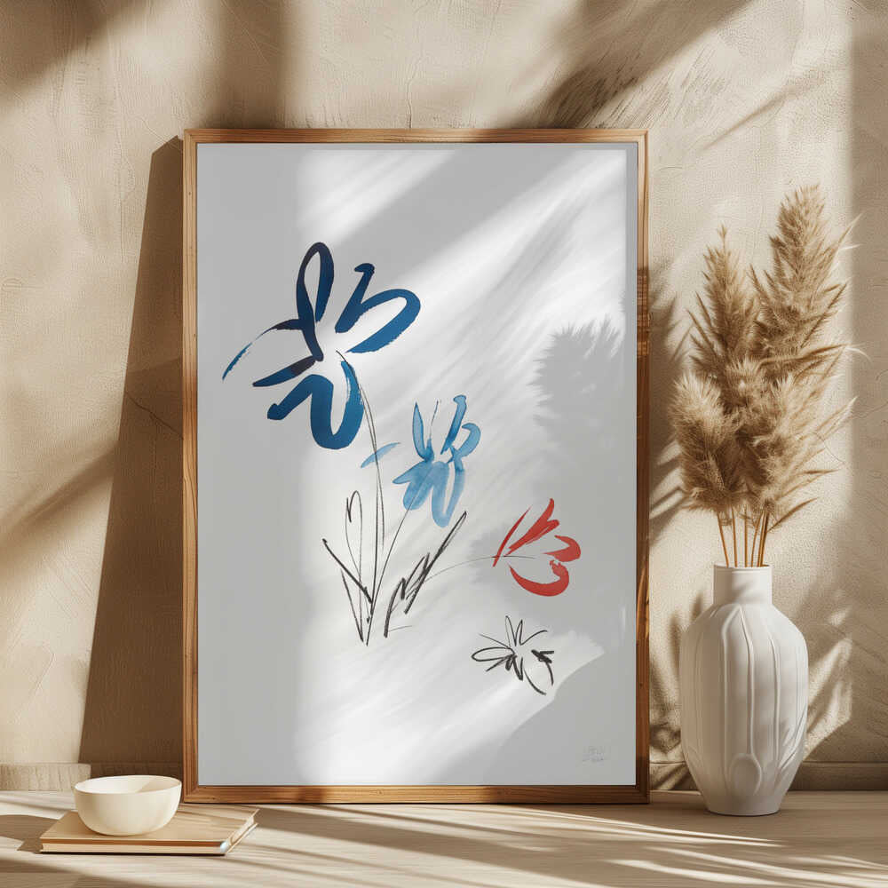 Abstract Brushstroke Flowers