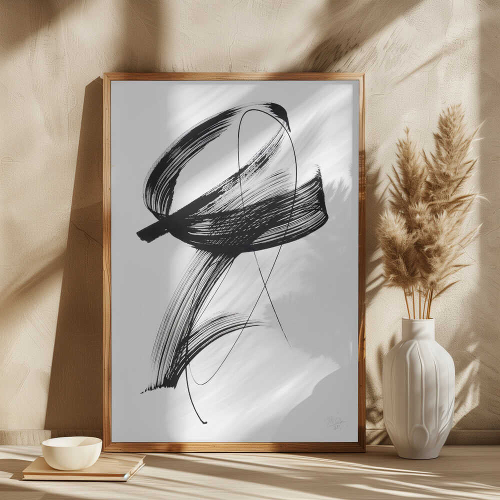 Fluid Black Calligraphy