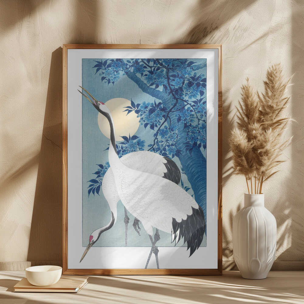 Cranes In a Moonlit Night