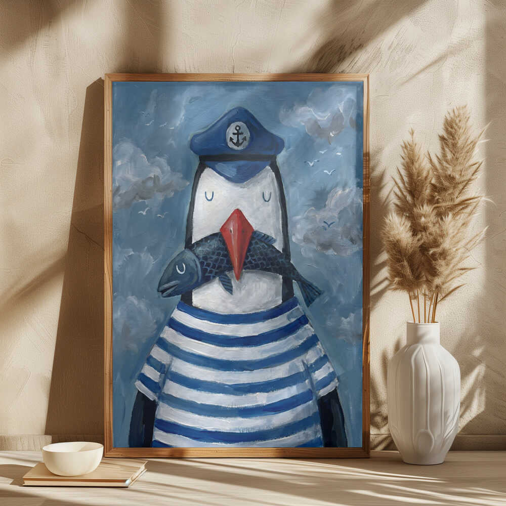 Sailor Penguin With Fish