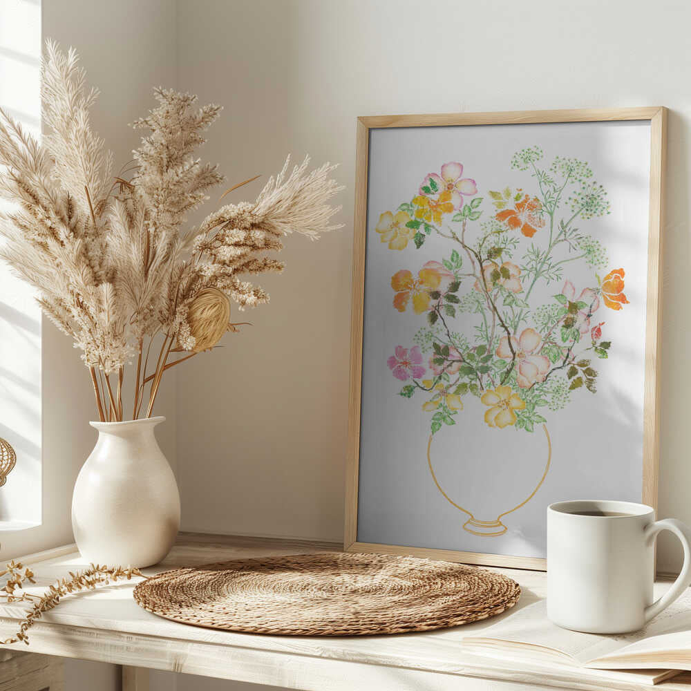 Colorful Wild Rose Vase