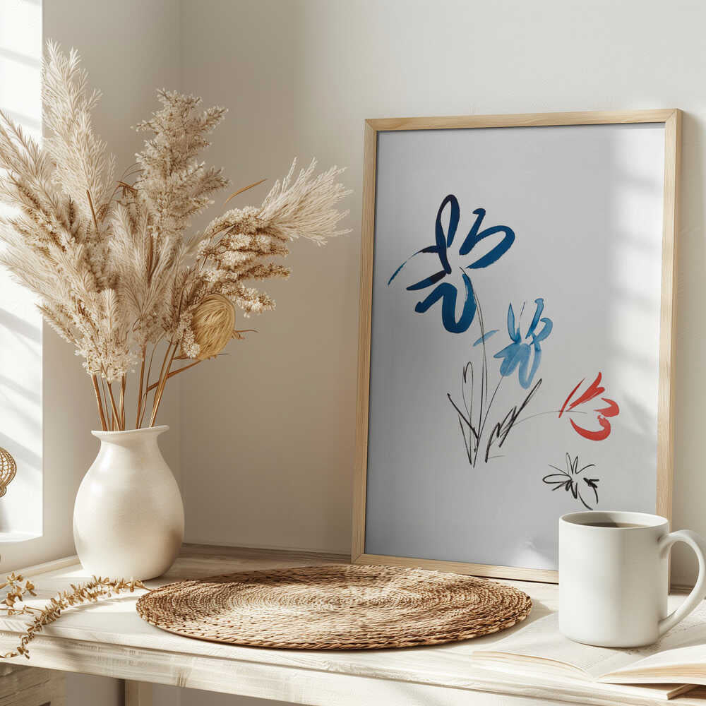 Abstract Brushstroke Flowers