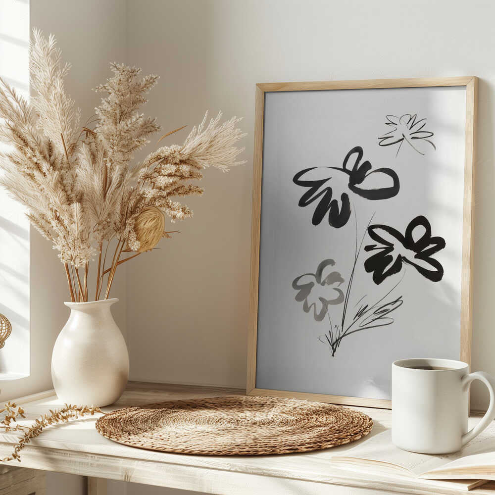 Elegant Ink Blooms