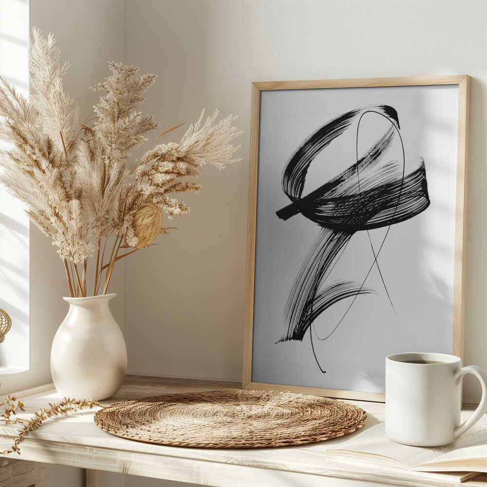 Fluid Black Calligraphy