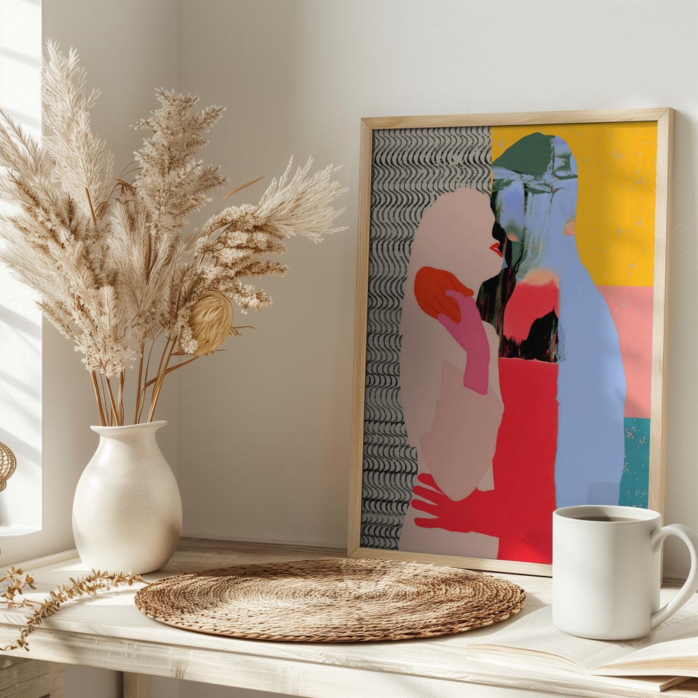 Abstract Romantic Embrace