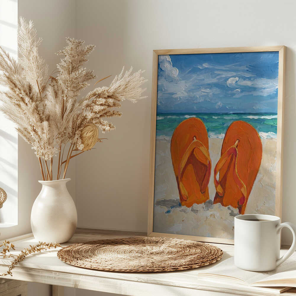 Orange Flipflops Beach