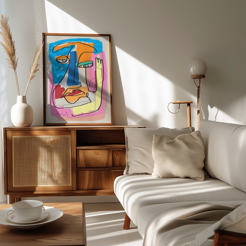 Vibrant Abstract Face