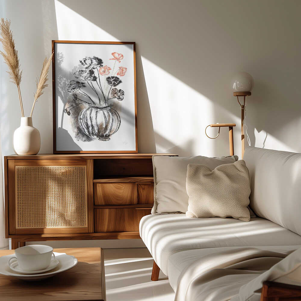 Elegant Poppies In Vase