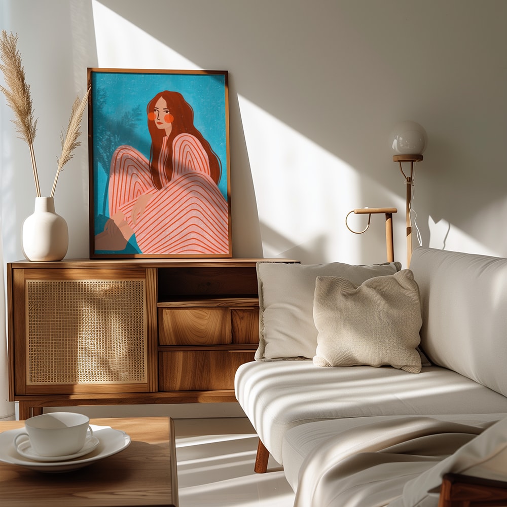 Serene Striped Woman