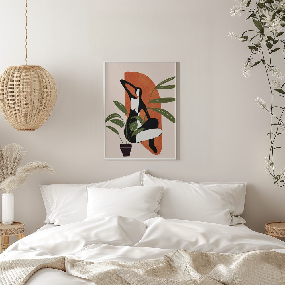 Serene Woman and Plant