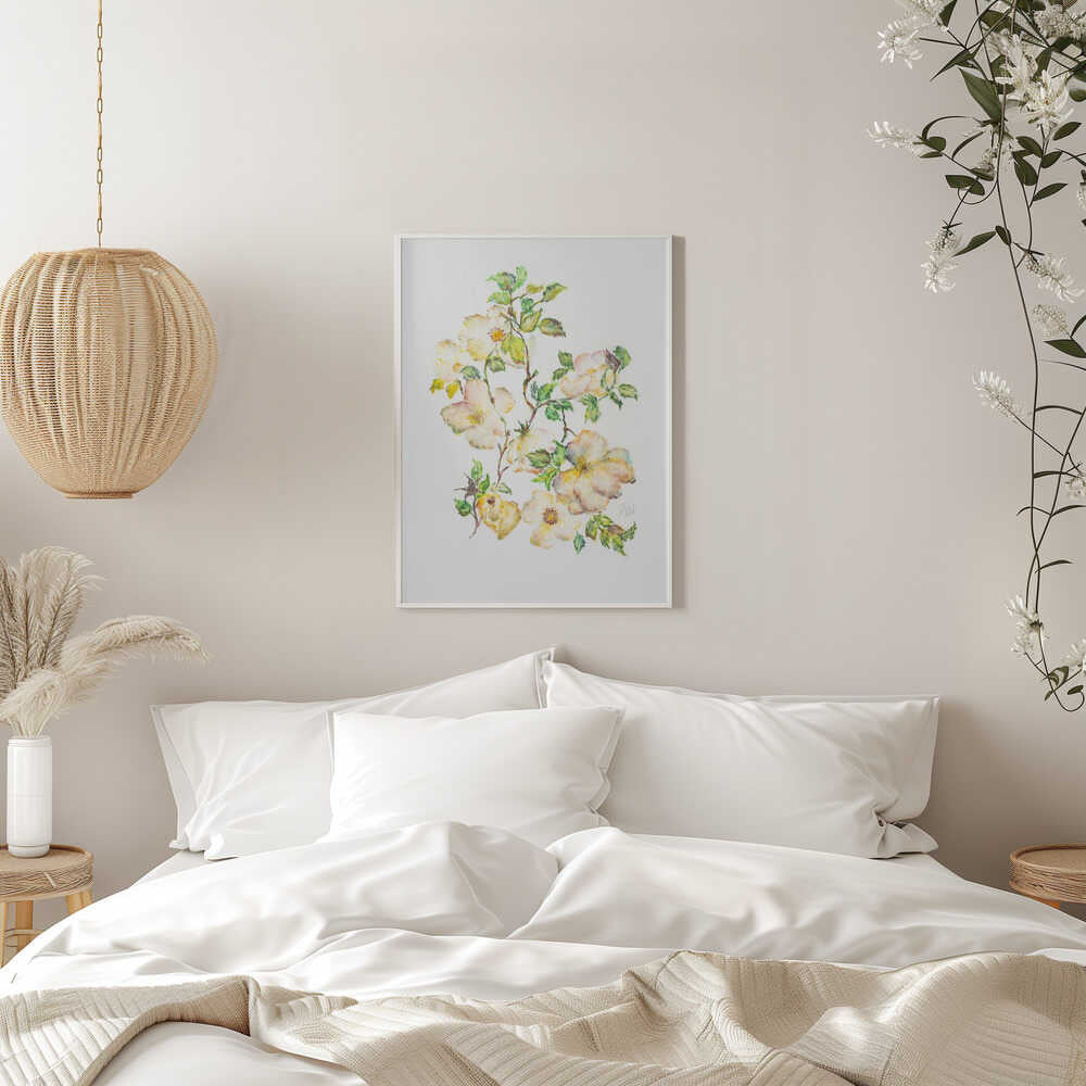 Soft White Rose Branches
