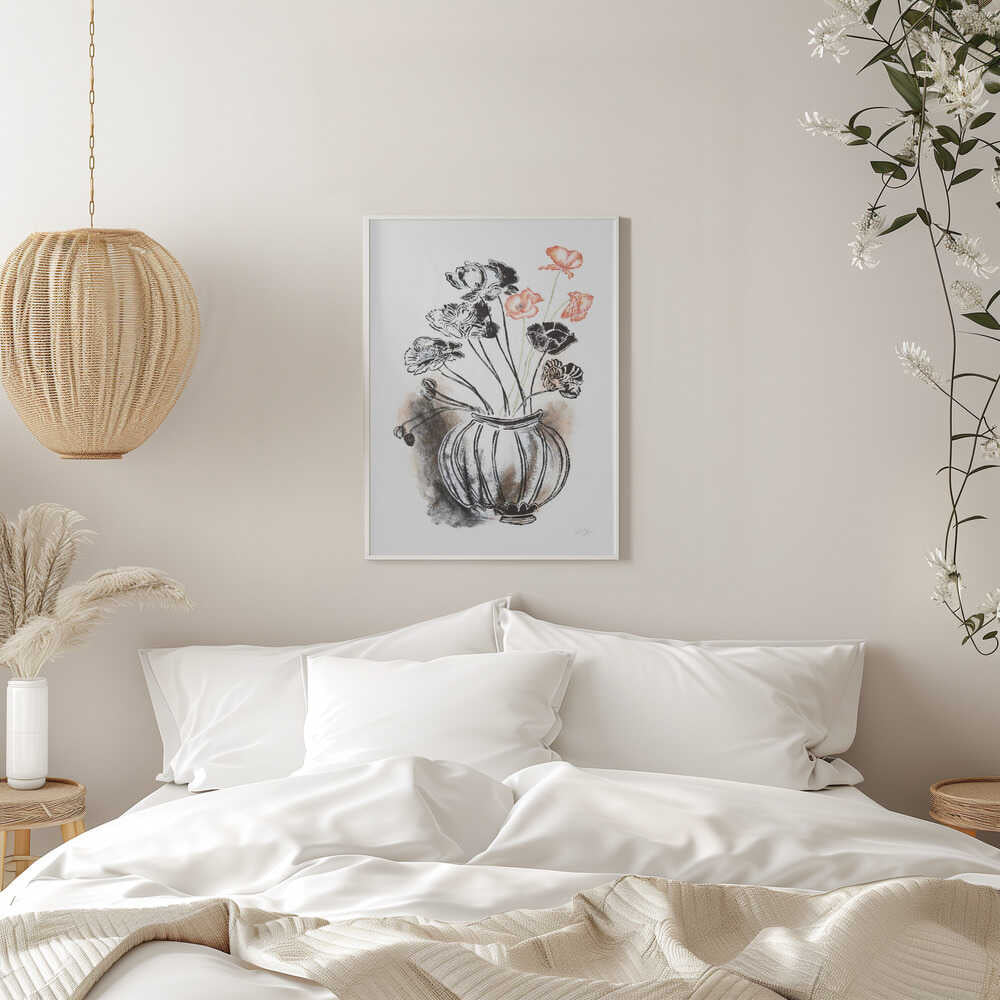 Elegant Poppies In Vase