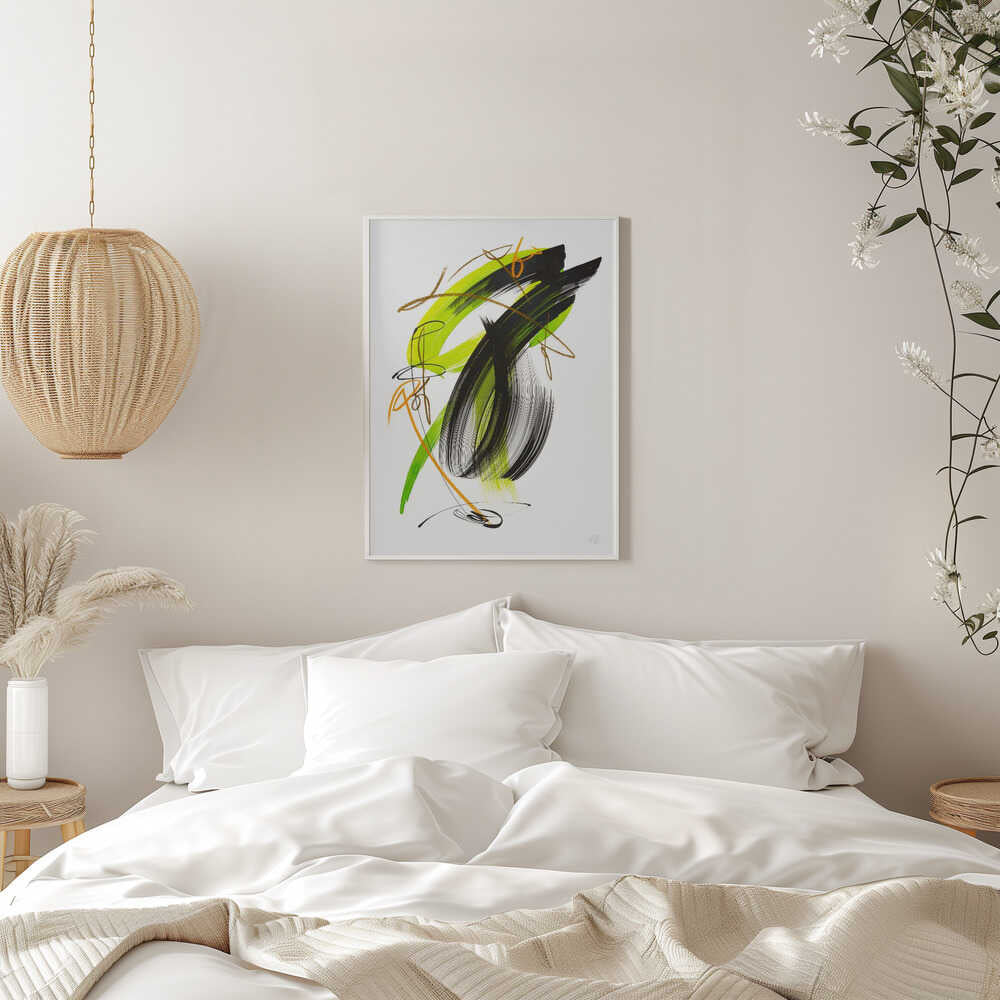 Dynamic Green Black Abstract