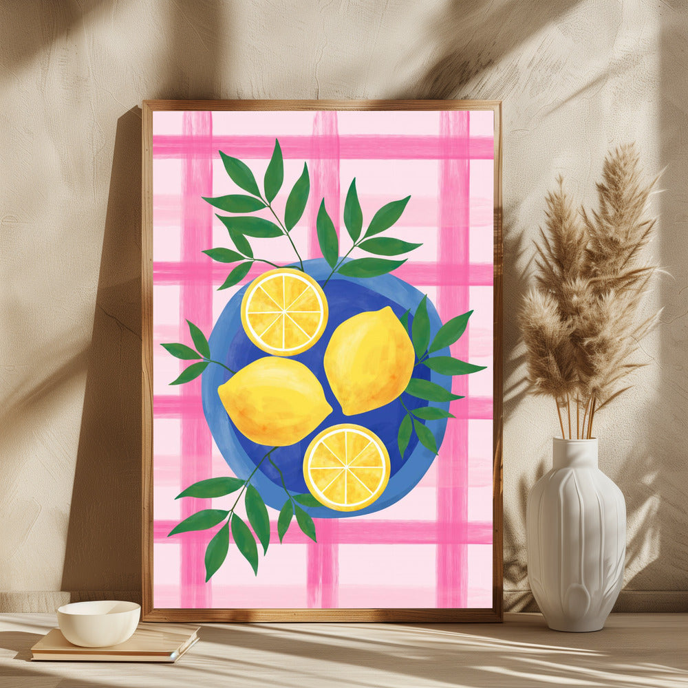 Lemons on a table - plakatstore