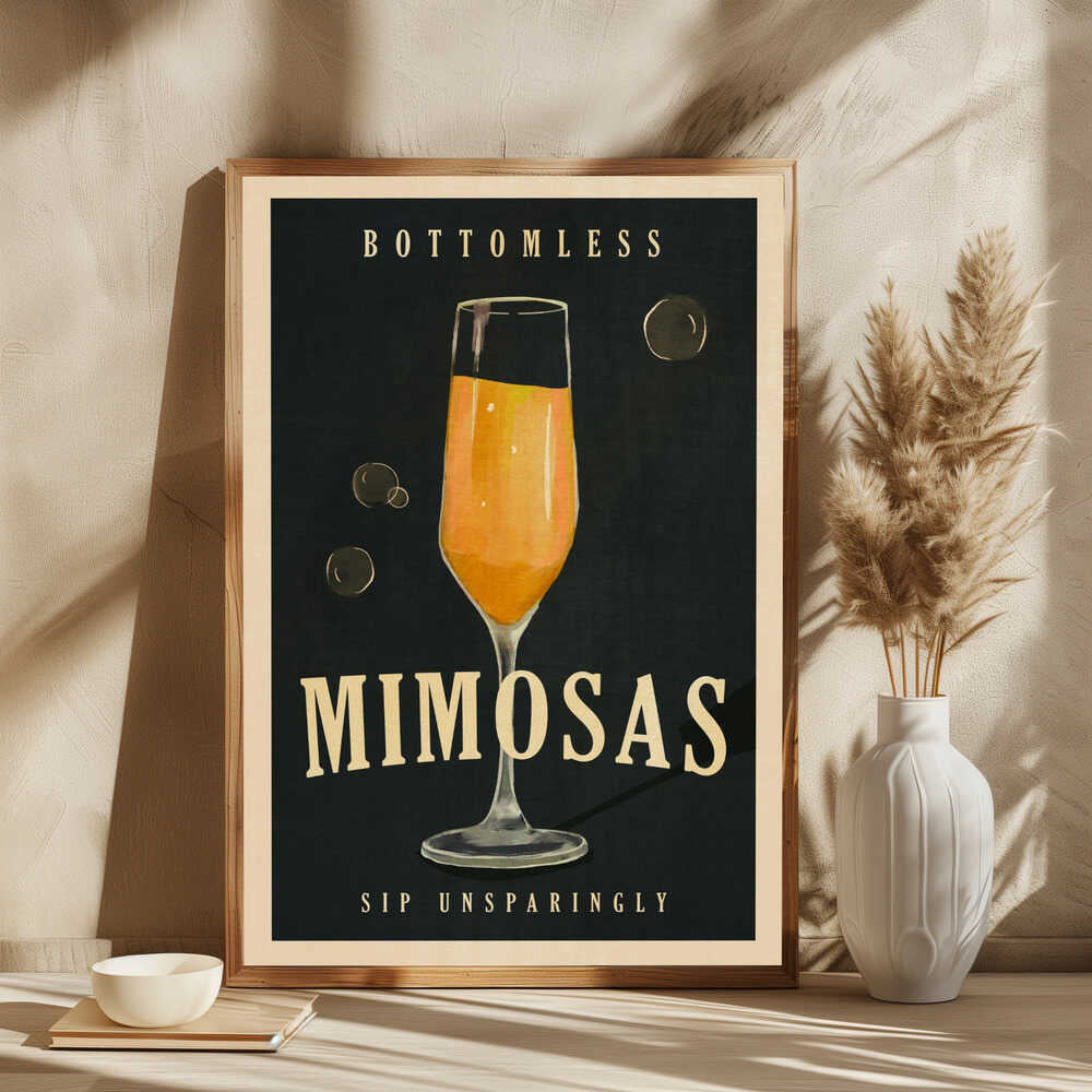 Bottomless Mimosas Art Deco Cocktail Bar Art