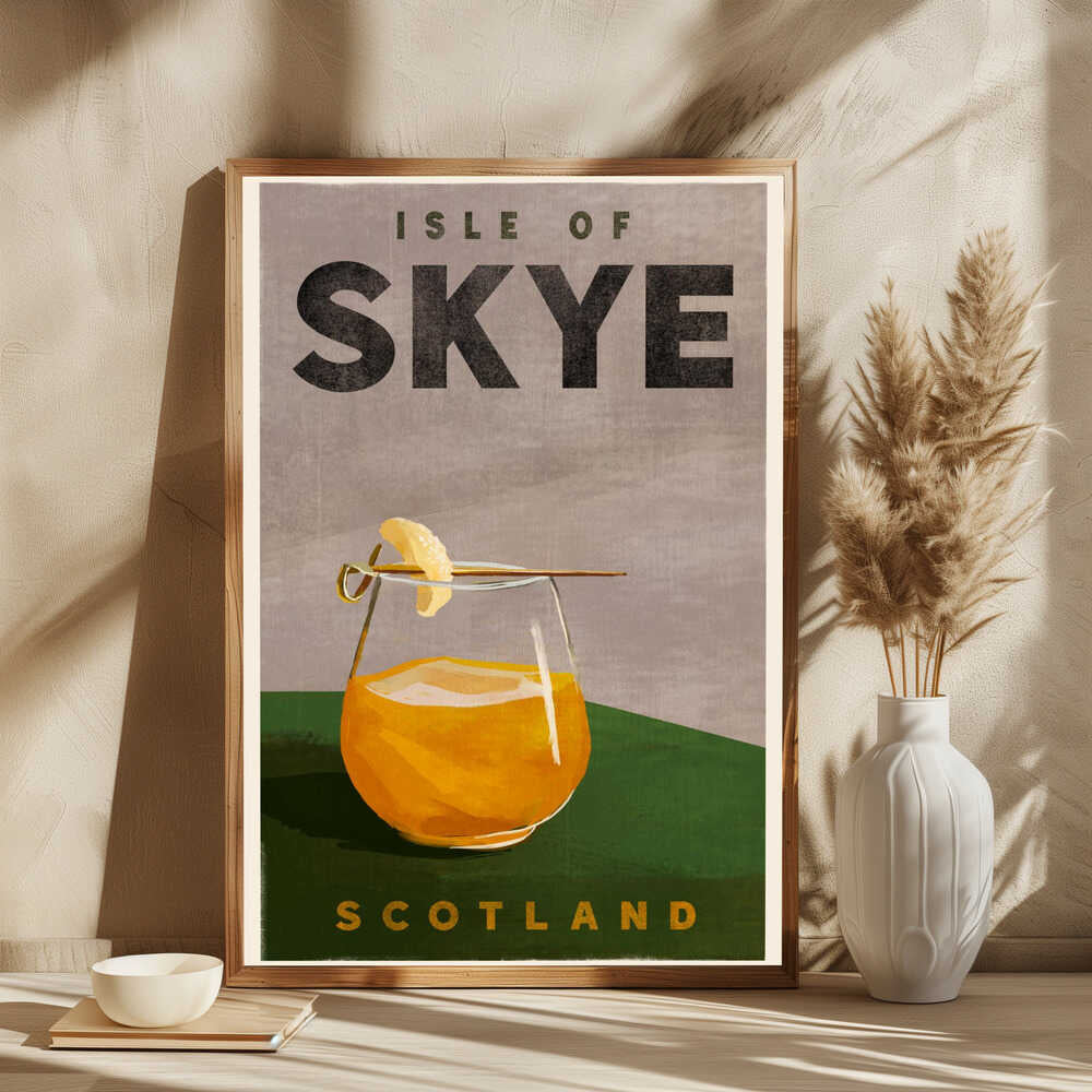 Isle Of Skye Scotland Scotch Cocktail Travel Poster