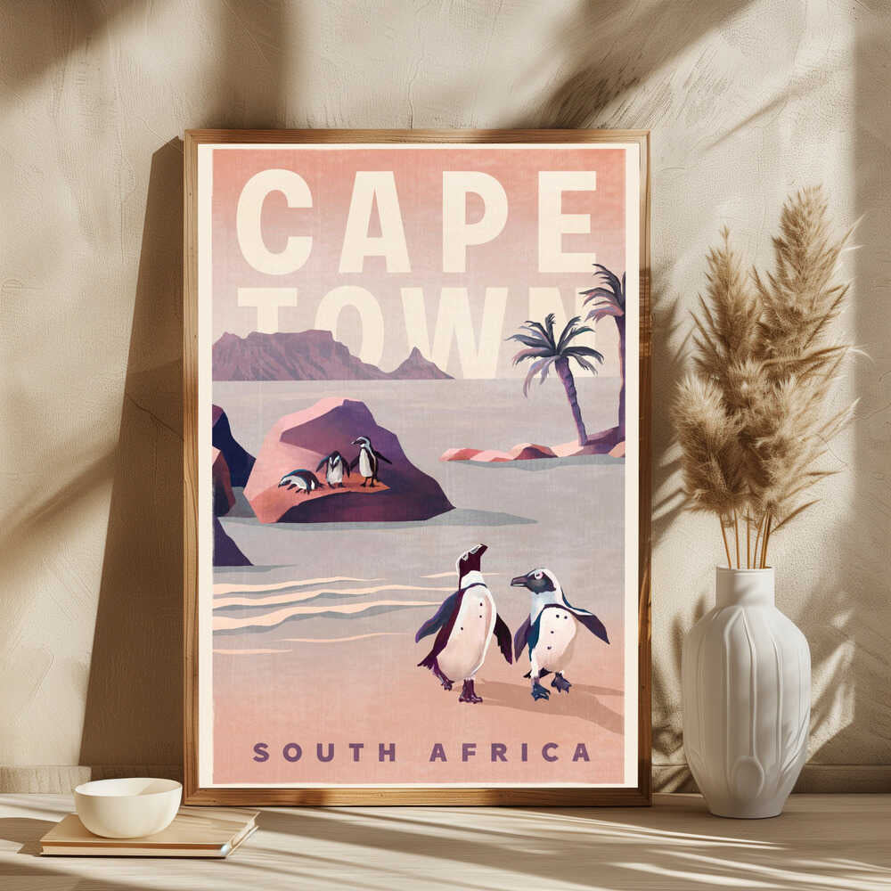 Cape Town South Africa Vintage Travel Art