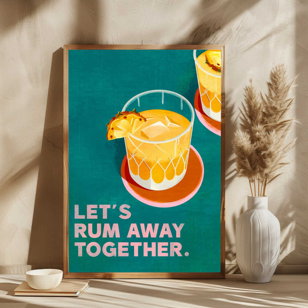 Rum Away Beach Bar Cocktail Art