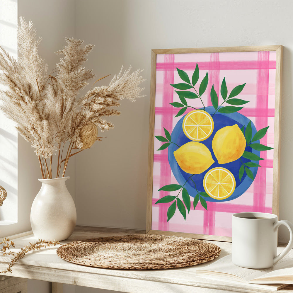 Lemons on a table - plakatstore