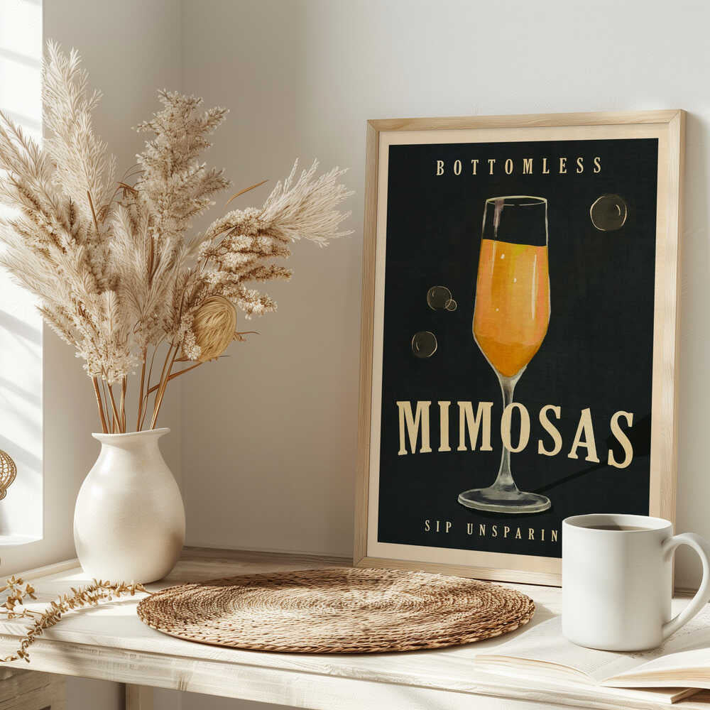 Bottomless Mimosas Art Deco Cocktail Bar Art