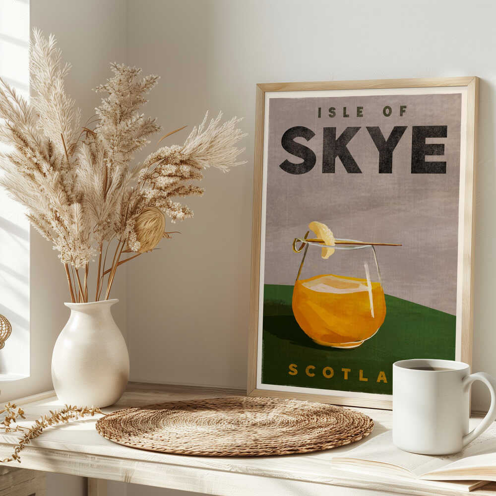 Isle Of Skye Scotland Scotch Cocktail Travel Poster