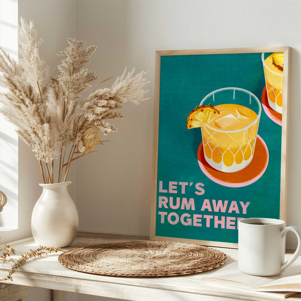 Rum Away Beach Bar Cocktail Art