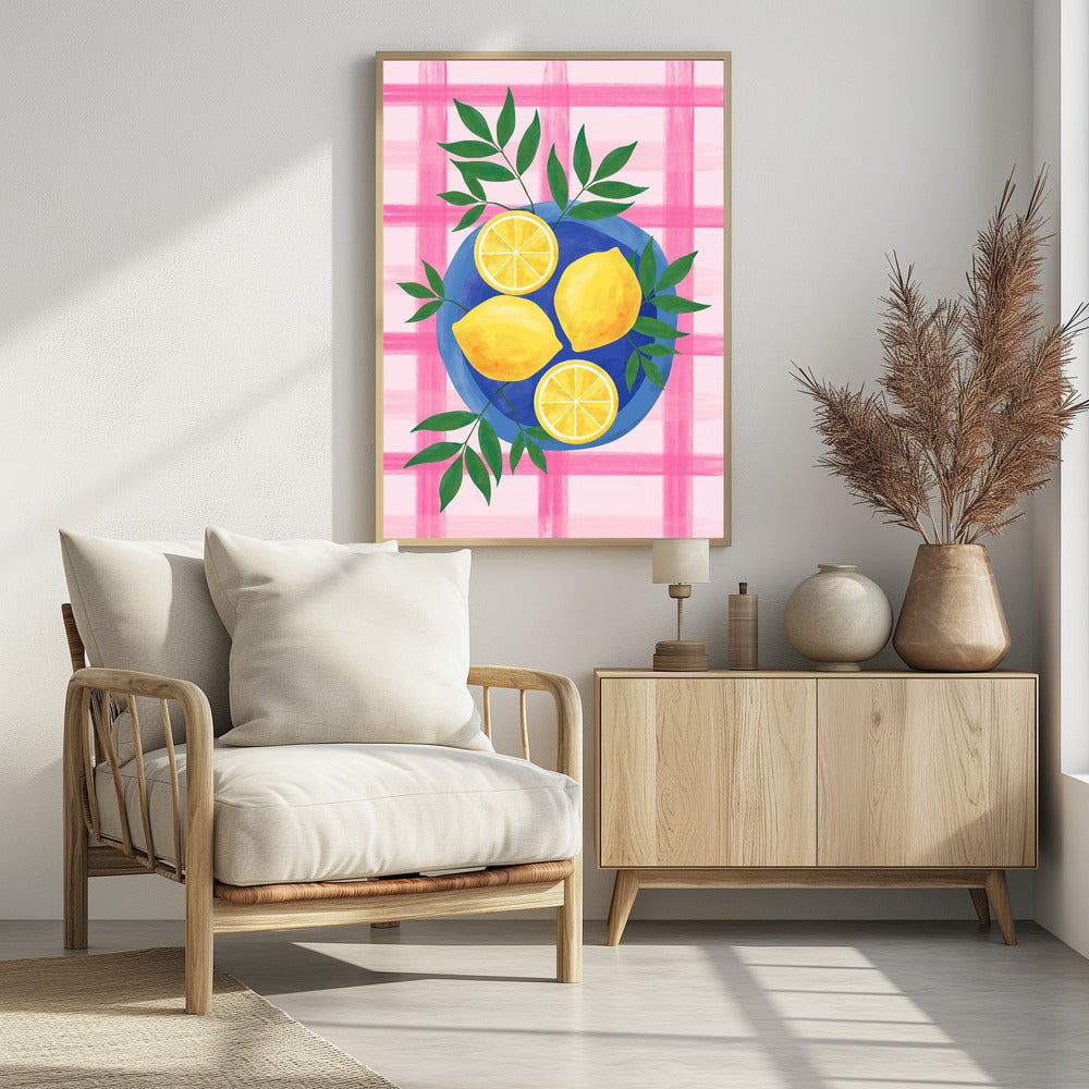 Lemons on a table - plakatstore