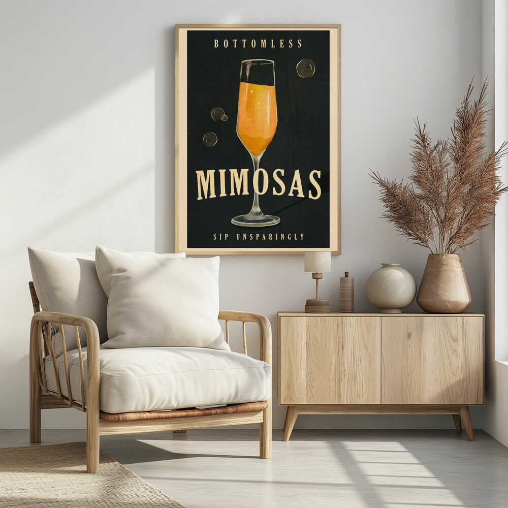 Bottomless Mimosas Art Deco Cocktail Bar Art