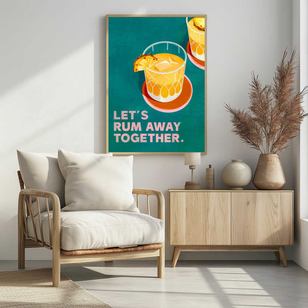 Rum Away Beach Bar Cocktail Art