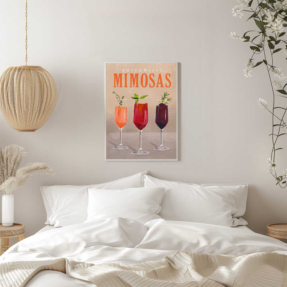 Bottomless Mimosas Pastel Cocktail Bar Art