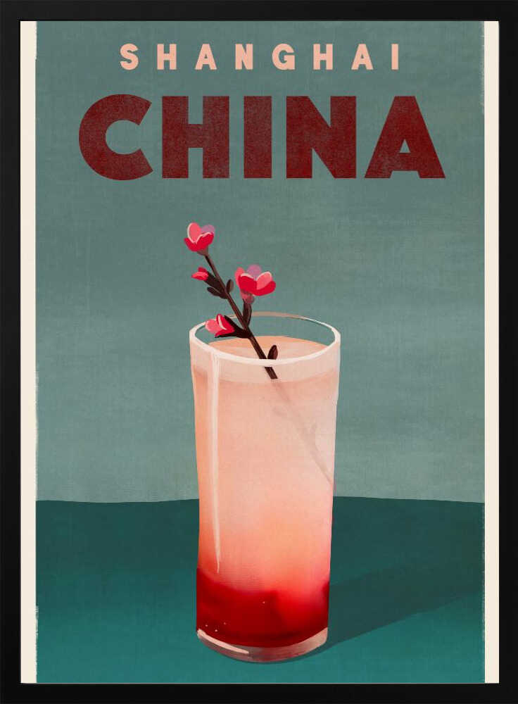 Travel Poster Cocktail Shanghai China