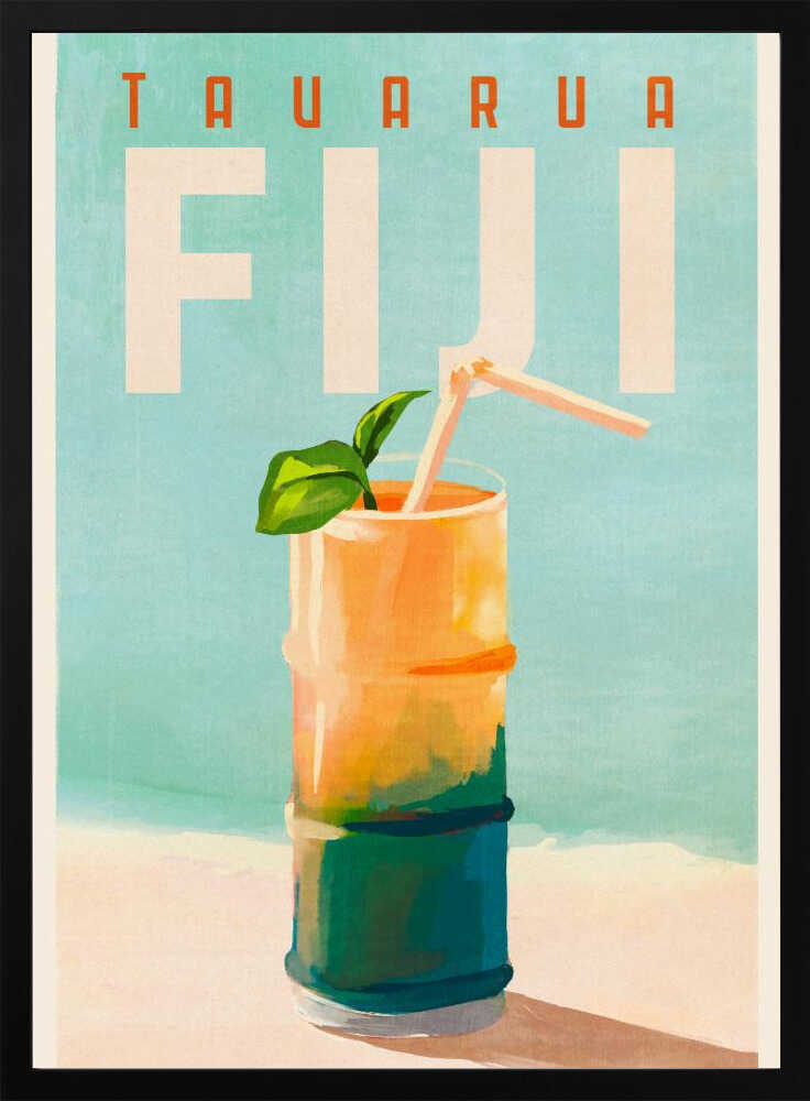 Tavarua Fiji Cocktail Poster Travel Art