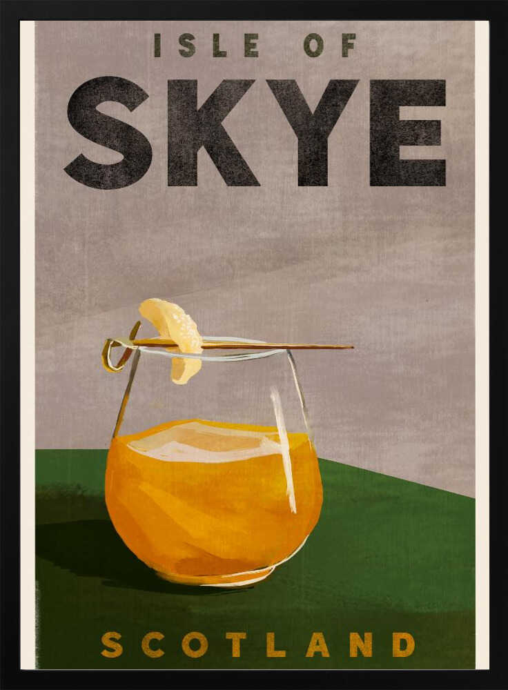 Isle Of Skye Scotland Scotch Cocktail Travel Poster