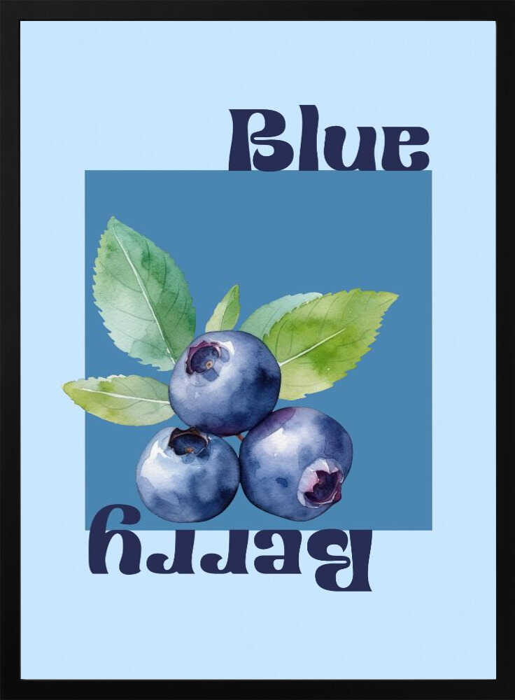 Blueberries With Green Leaves