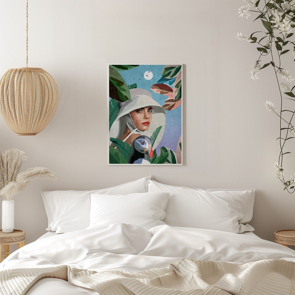 Puffin and Woman - plakatstore