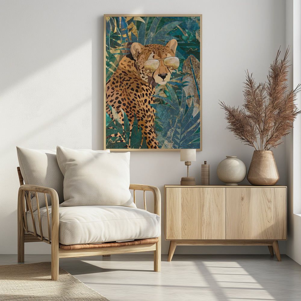 Rockstar cheetah in the jungle - plakatstore