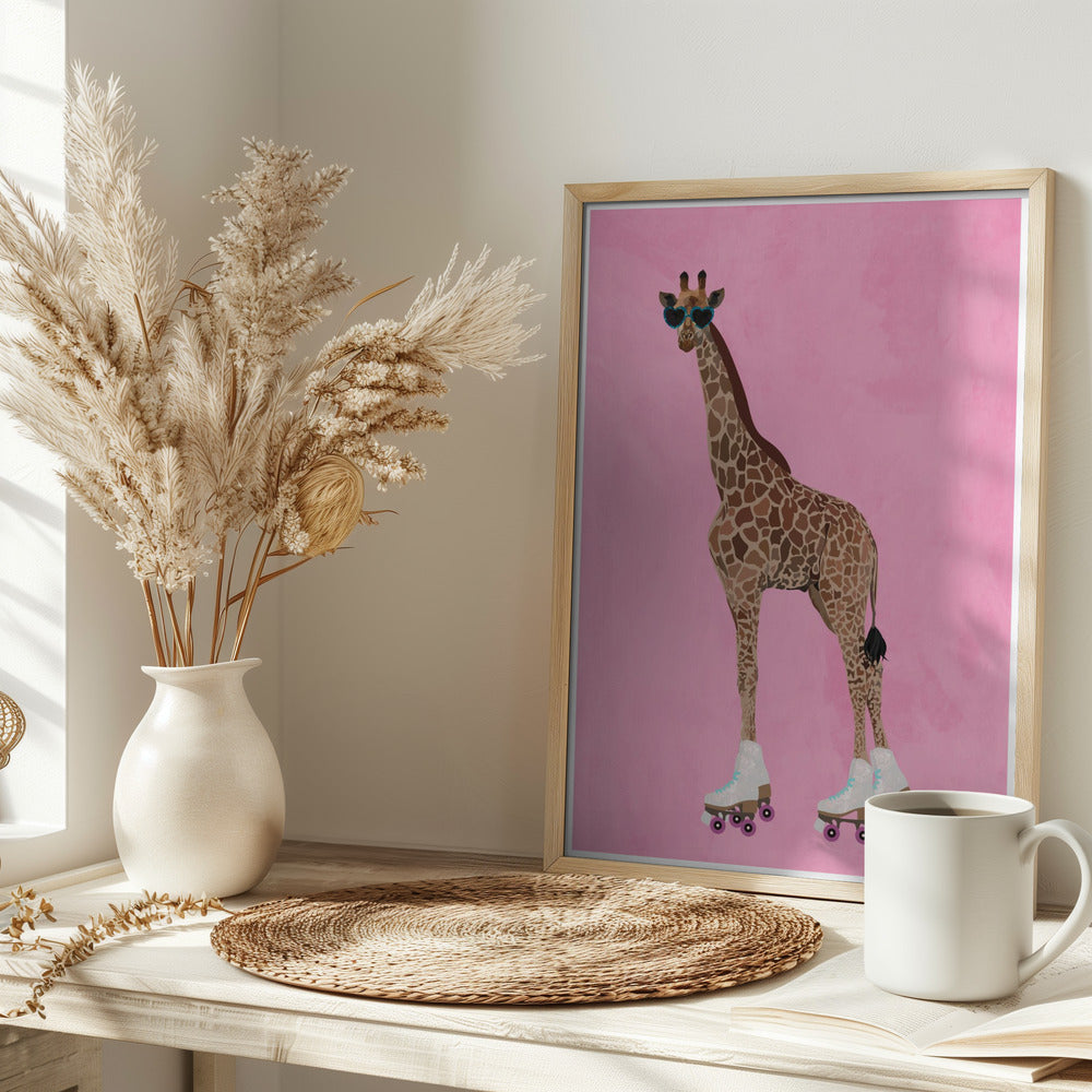 Rollerskating Giraffe - plakatstore