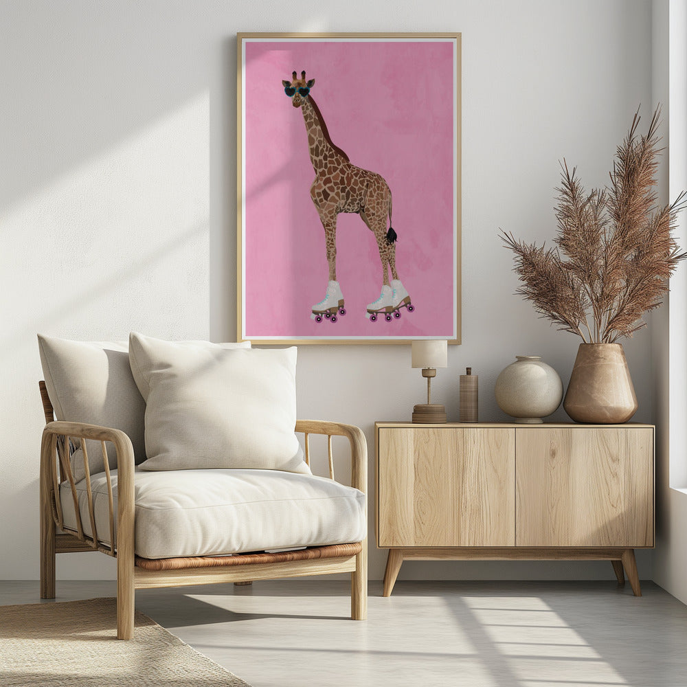 Rollerskating Giraffe - plakatstore