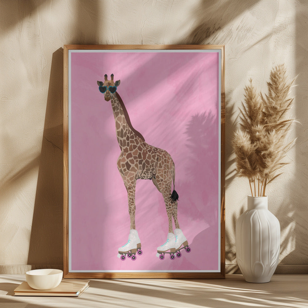 Rollerskating Giraffe - plakatstore