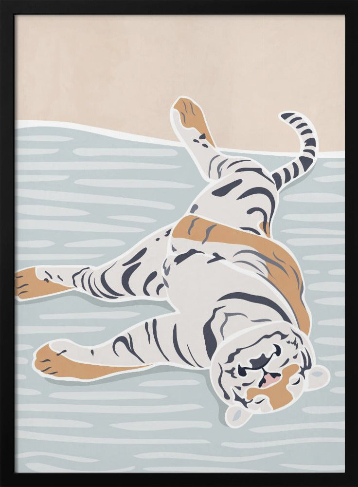 Scandi Sleeping Tiger Children's Art - plakatstore