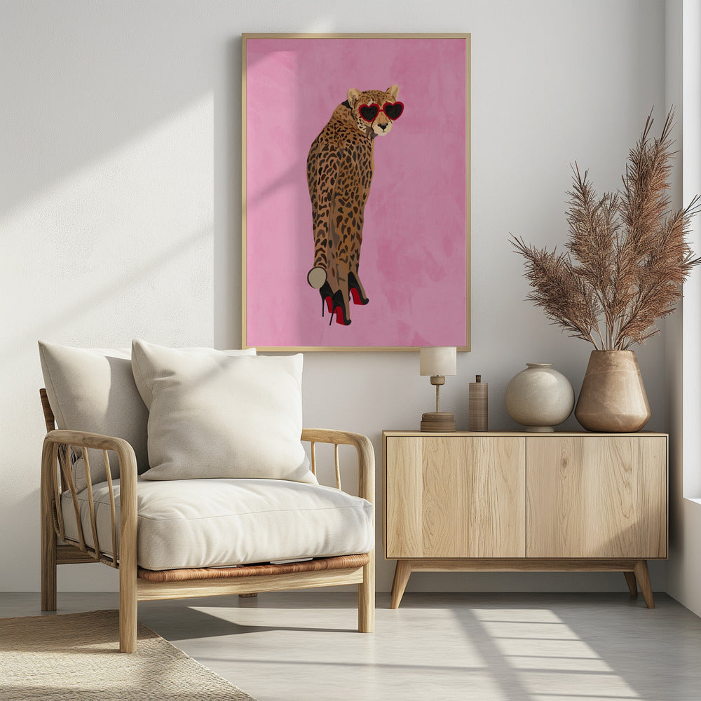 Sexy cheetah in heels - plakatstore