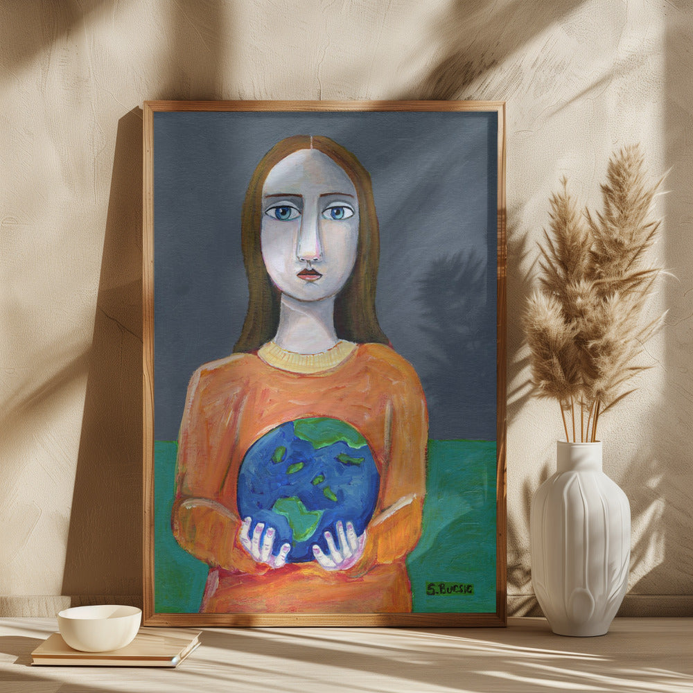 She had the world in her hands - plakatstore