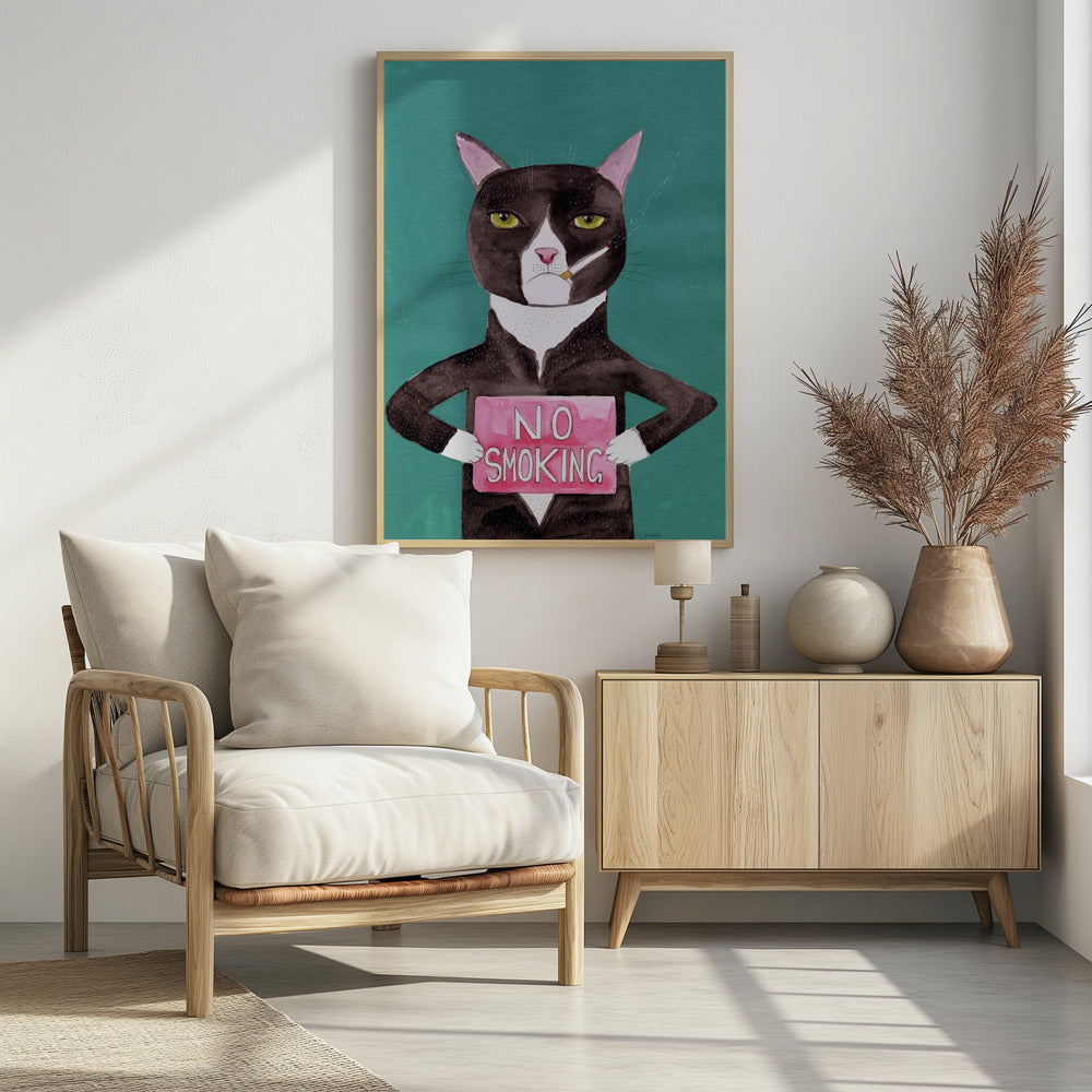 Smoking cat - plakatstore