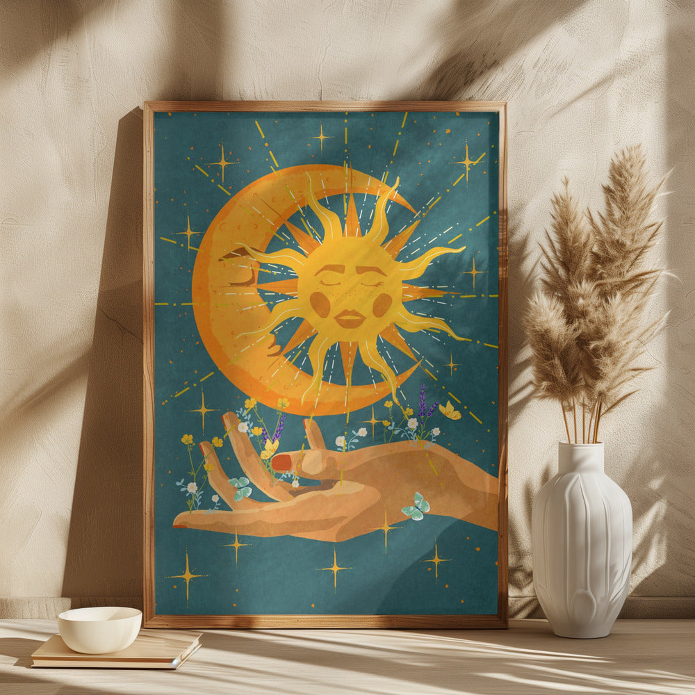 Sun and moon in my hand - plakatstore