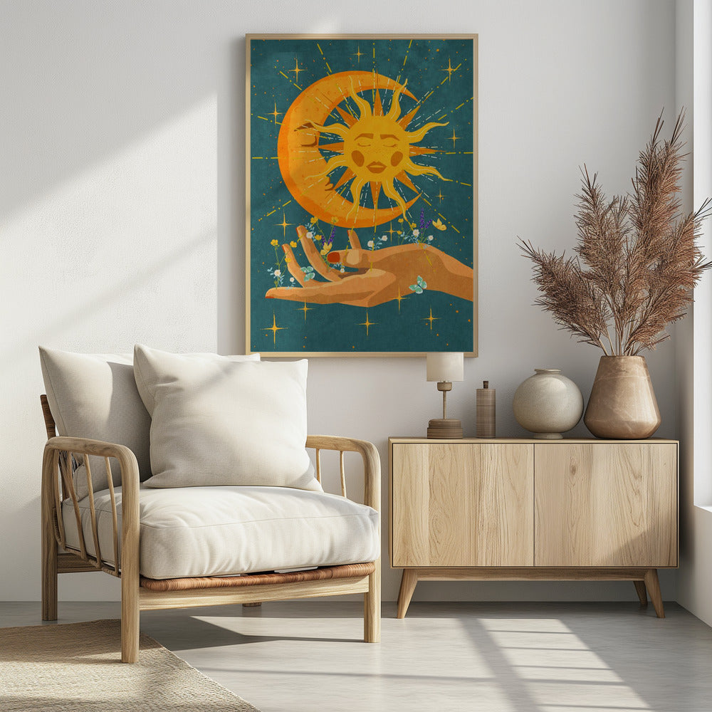 Sun and moon in my hand - plakatstore