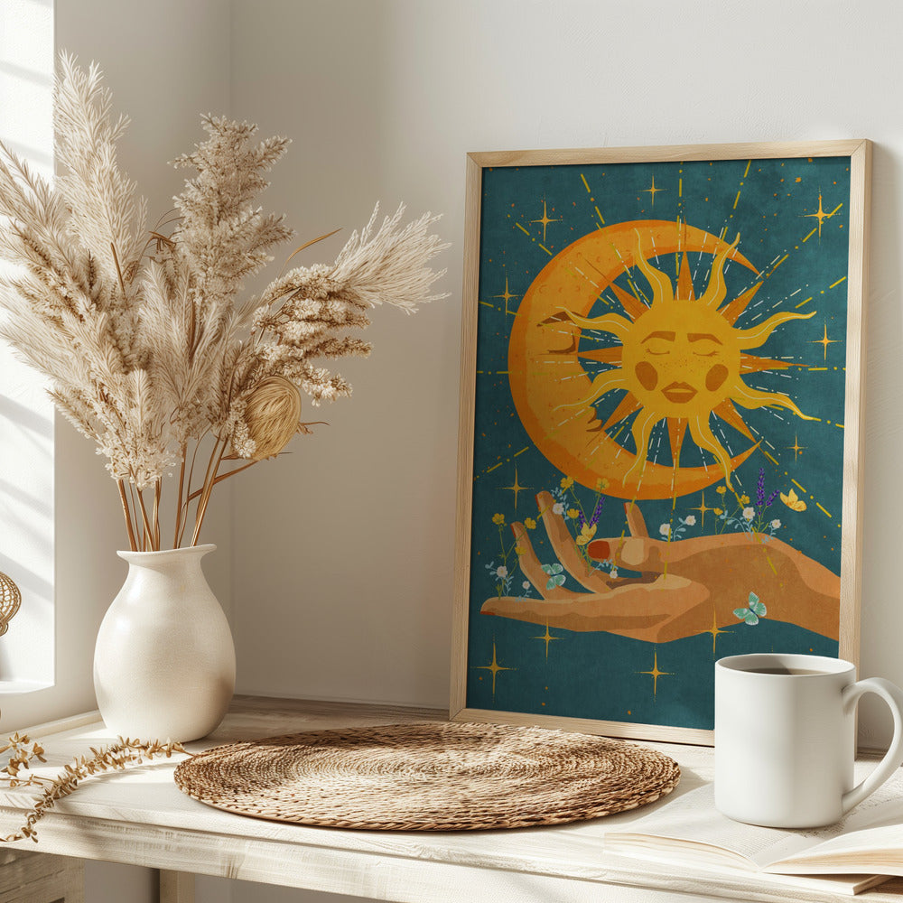 Sun and moon in my hand - plakatstore