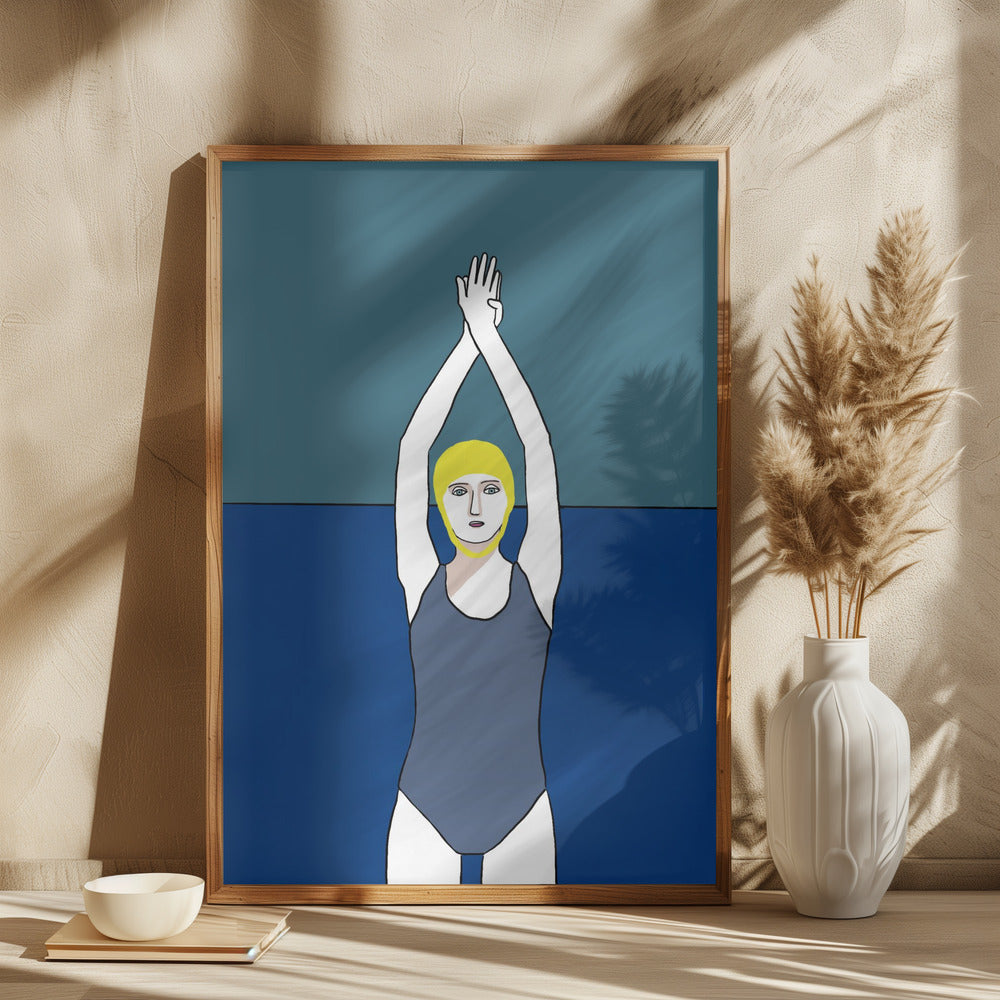 Swimmer with Yellow Cap - plakatstore