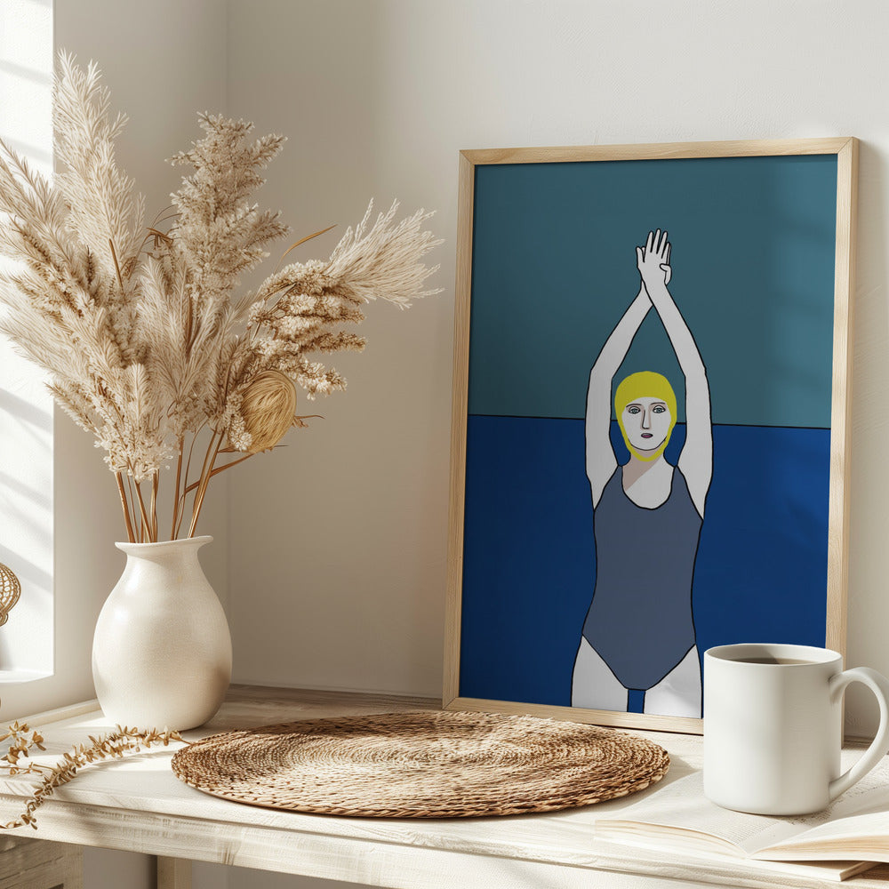 Swimmer with Yellow Cap - plakatstore