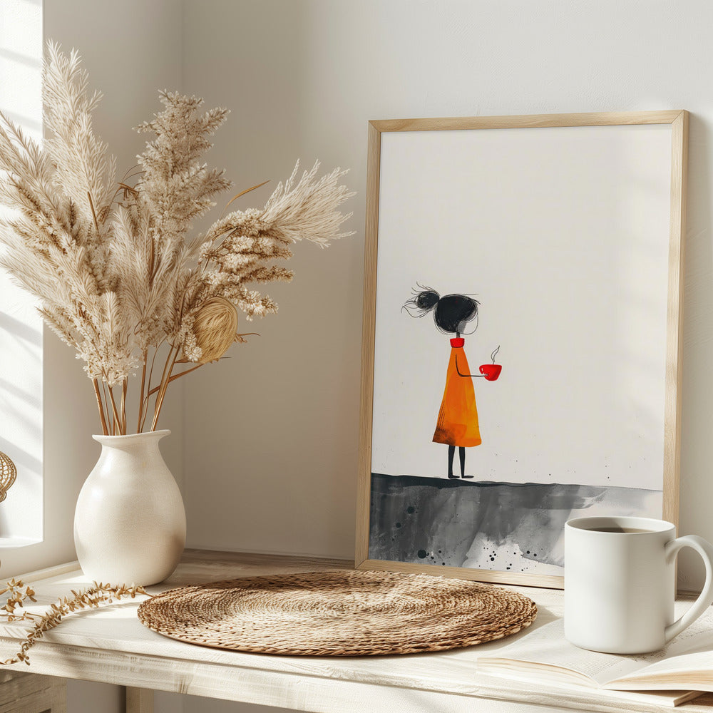 The Girl With the Red Coffee Cup - plakatstore