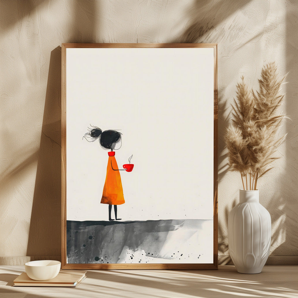 The Girl With the Red Coffee Cup - plakatstore